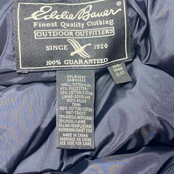 Eddie Bauer Mens Goosedown Coat / Parka Beige Size S Warm Cozy Winter *NO HOOD* - Picture 3 of 11
